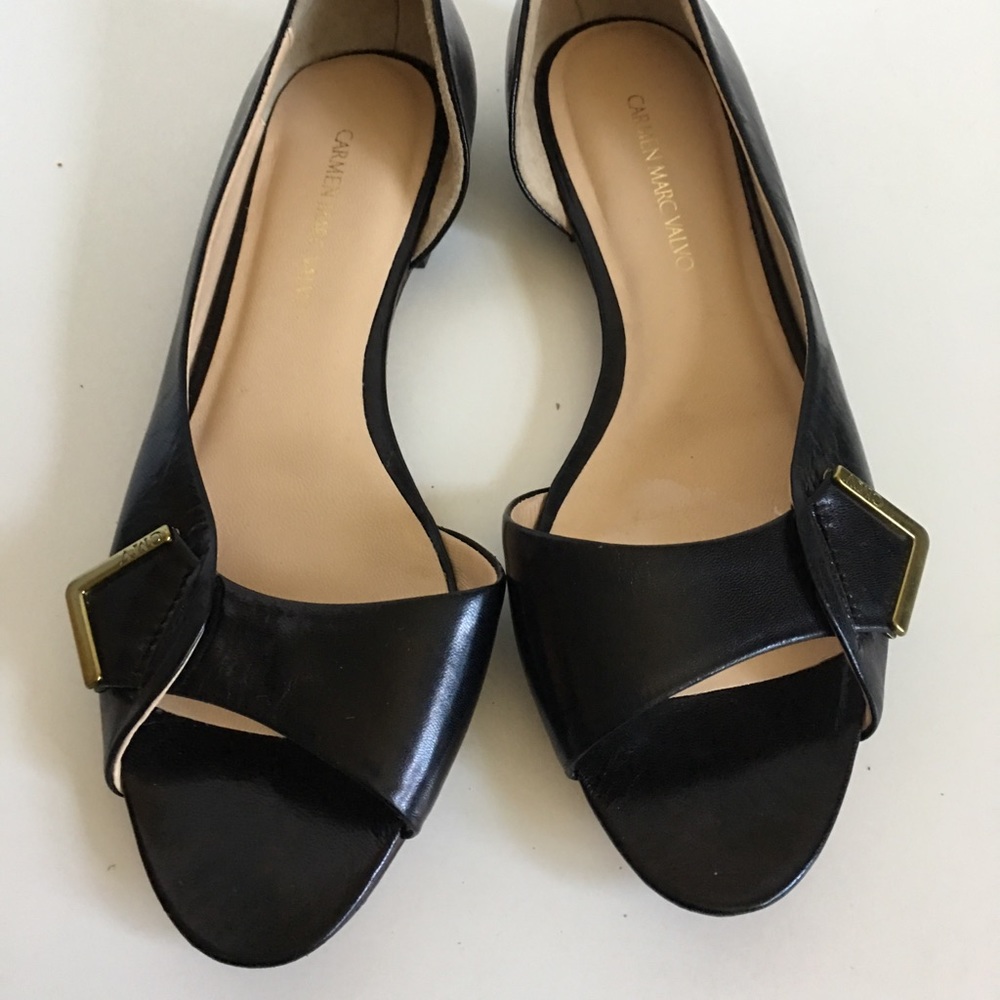Carmen Marc Valvo Marta Black open toe 8.5